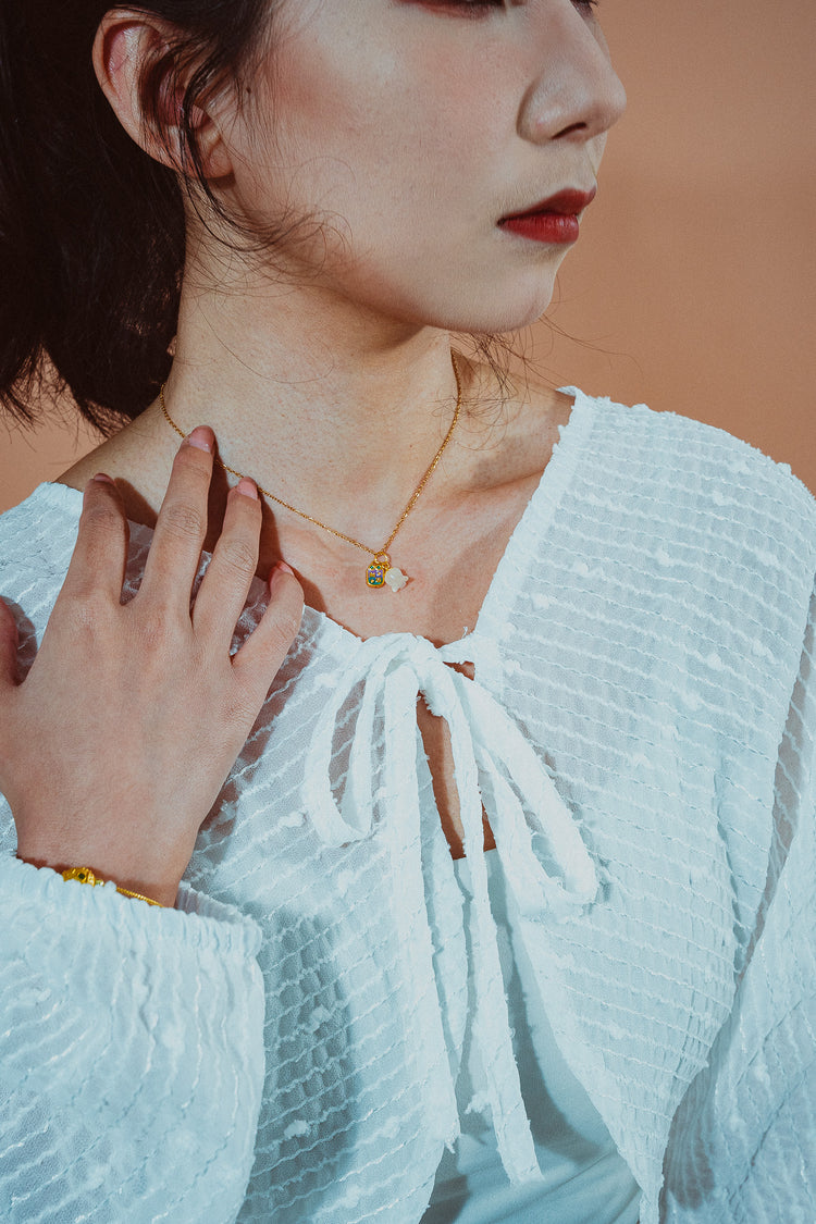 花之浮萍|和田玉頸鏈