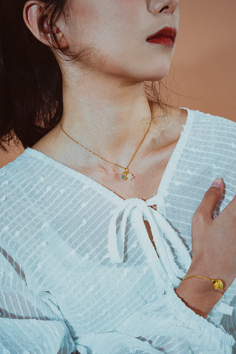 花之浮萍|和田玉頸鏈