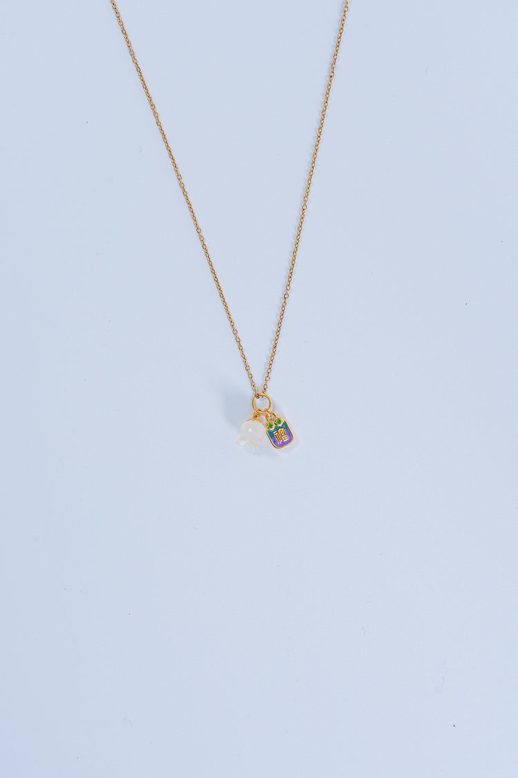 花之浮萍|和田玉頸鏈