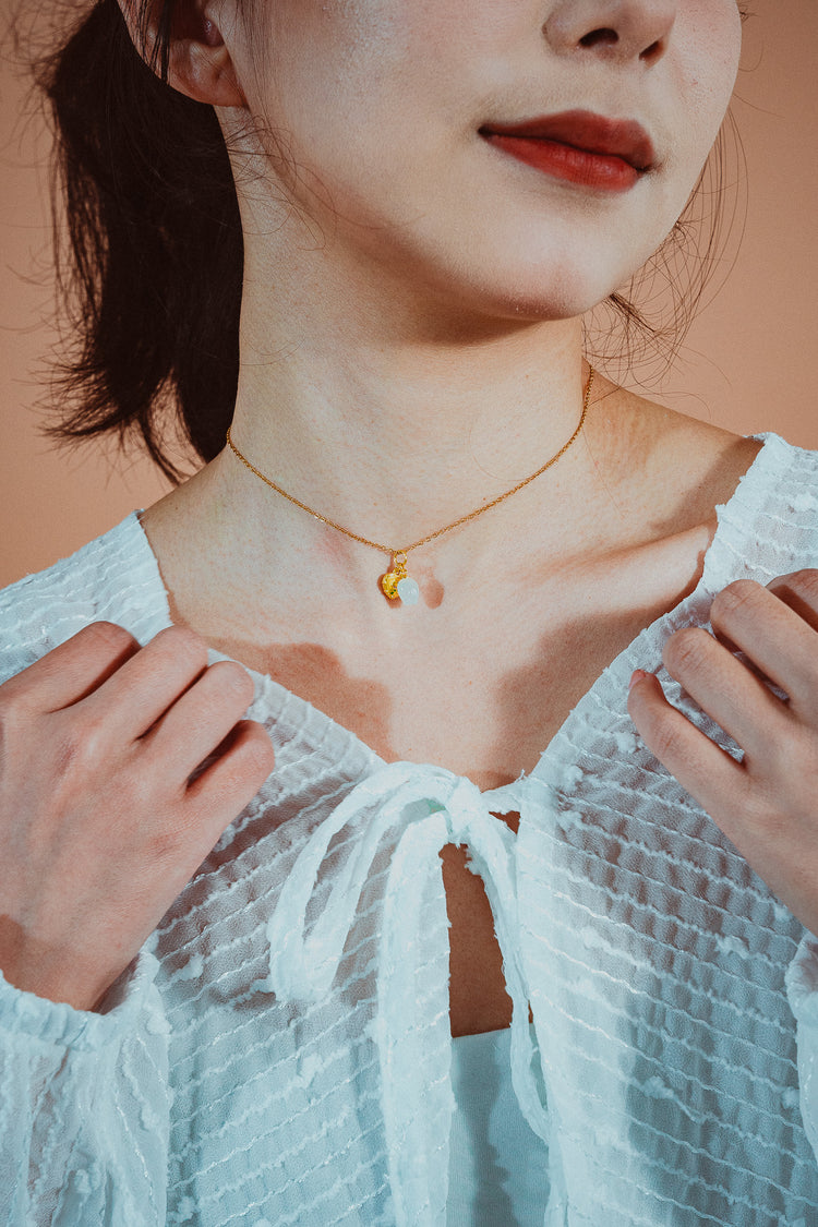 花瓣微光|和田玉頸鏈