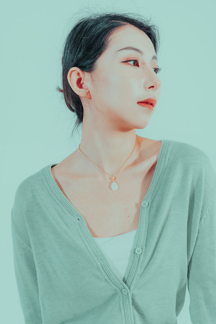 初竹綻放|和田玉頸鏈