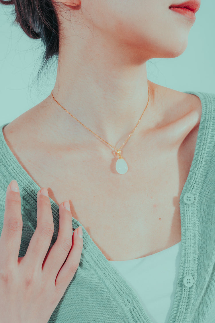 初竹綻放|和田玉頸鏈