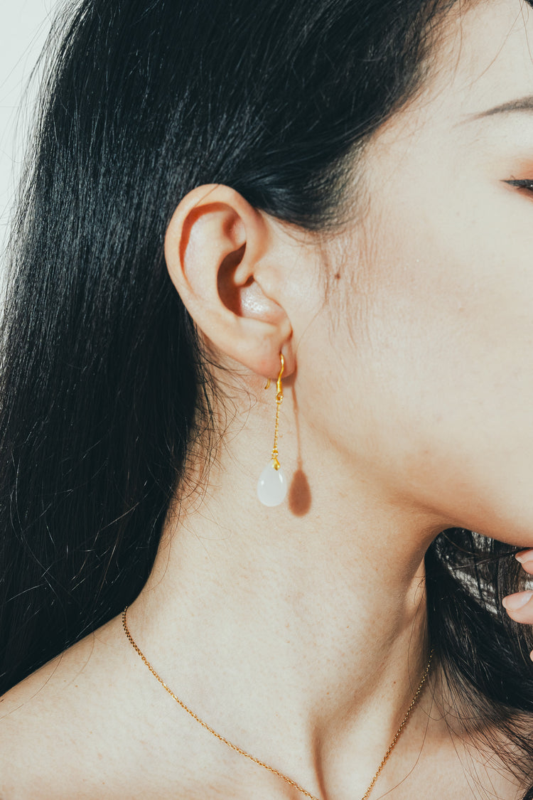 羽光|和田玉耳環