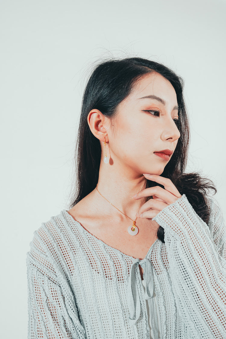 羽光|和田玉耳環